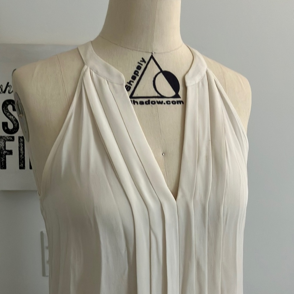 Josie 100% silk off-white tank blouse- NWOT